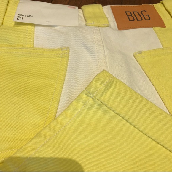 NWT BDG High & Wide Jean - Colorblock yellow and white stripes sizes 26, 27 - Picture 11 of 12